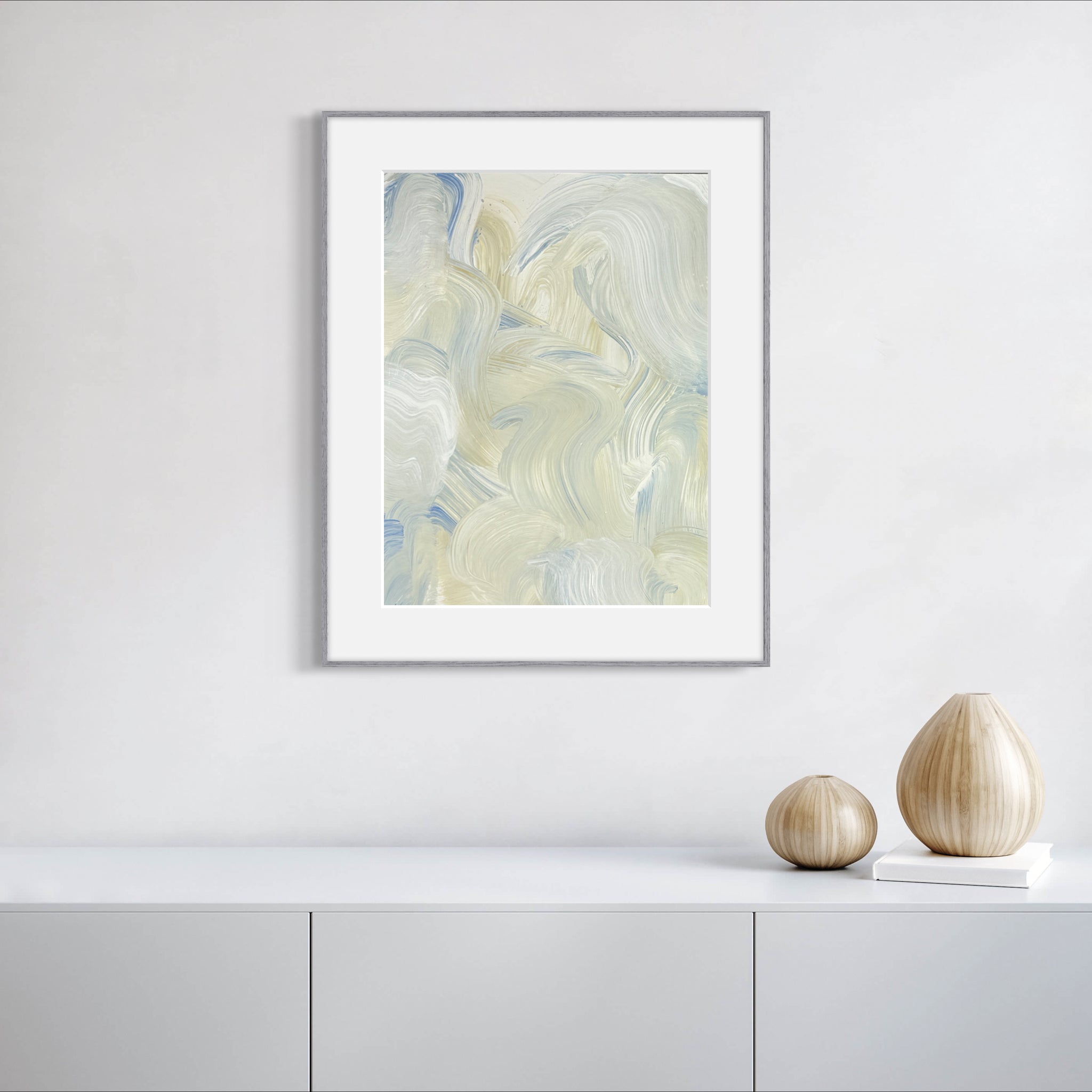 original Paperwork "light blue swirls II" | 40x50cm