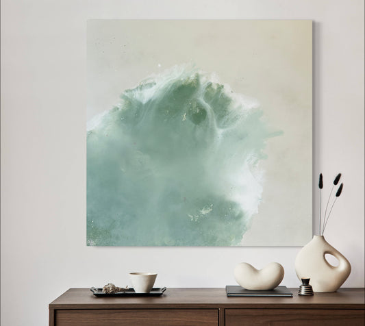 Kunstwerk "shades of green no.I" 100x100cm | gerahmt