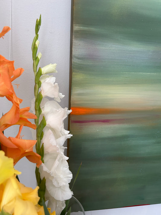 Kunstwerk "blurred blossoms" 100x120cm