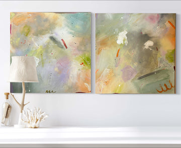 Kunstwerk  "coral reef" 2teilig  200x100cm | gerahmt