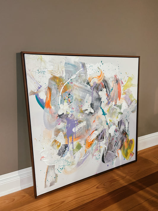 Kunstwerk "color splash no.1" 100x100cm | gerahmt