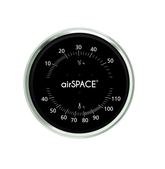 airSPACE Sauna Hygro-Thermometer retro schwarz