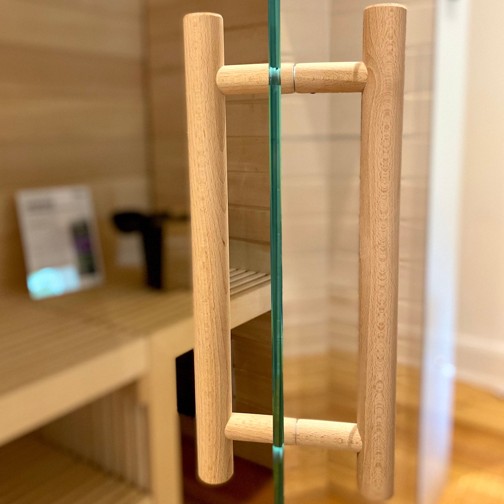 Türgriff-Set Holz/Holz für Sauna-Glastüren