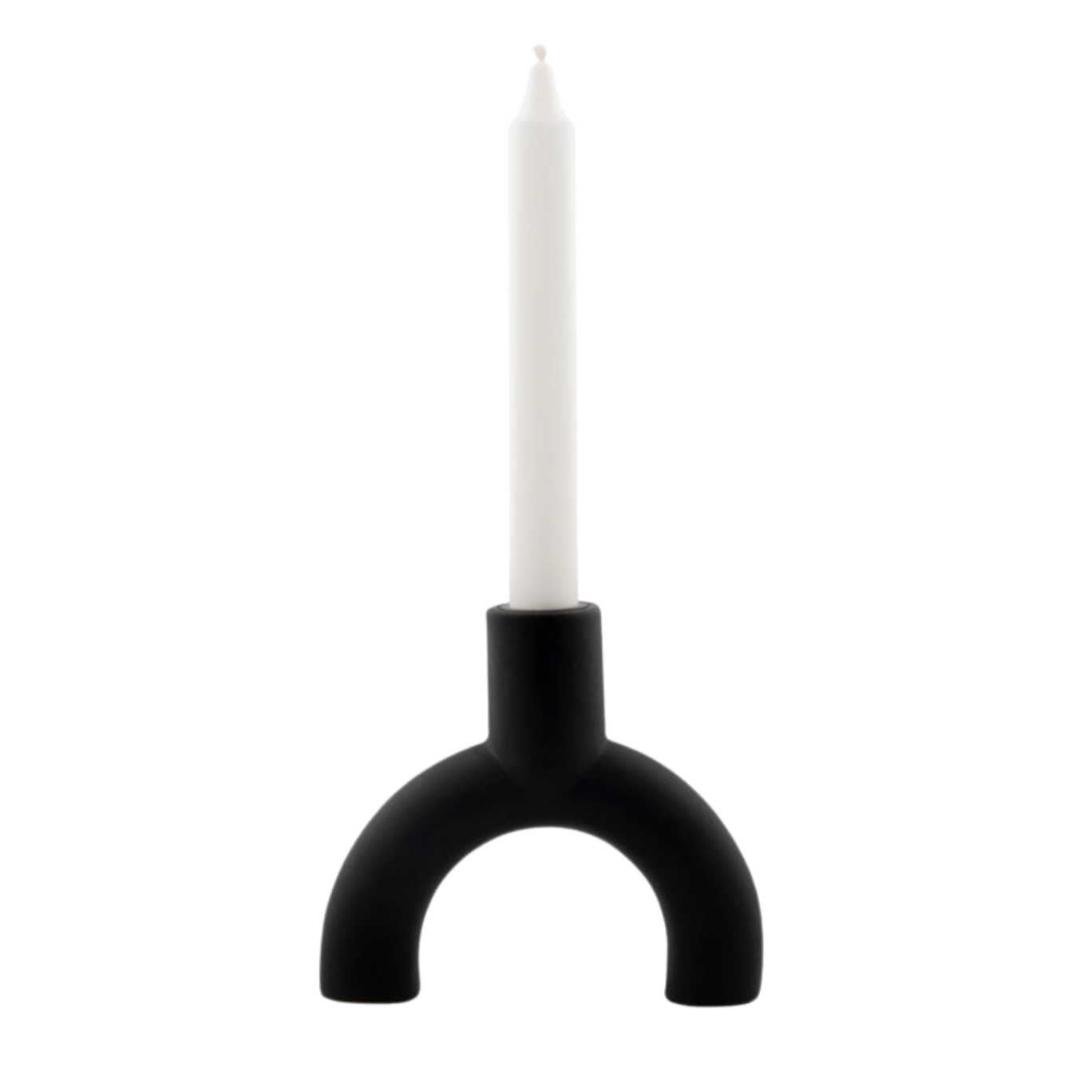 Keramik Kerzenhalter KURT schwarz  minimalistisch